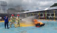 Gandeng Damkar, Rutan Mentok Gelar Simulasi Kebakaran dan Evakuasi