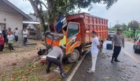 Usai Seruduk Scoopy di Jalan Namang, Pengemudi Truk Hantam Pohon Mangga