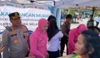 Gerakan Pangan Murah Polres Basel Disambut Antusias Warga Toboali