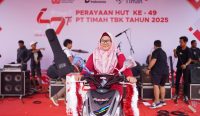 Indriati Bawa Pulang Sepeda Motor pada Pekan Sehat HUT ke-49 PT Timah Tbk