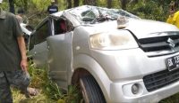 Pengemudi APV Tewas usai Mengalami Kecelakaan Tunggal di Jalan Dusun Serdang Simpang Rimba