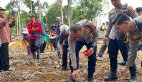 Polres dan Pemdes Pangek Tanam Jagung di Lahan 1,5 Hektare