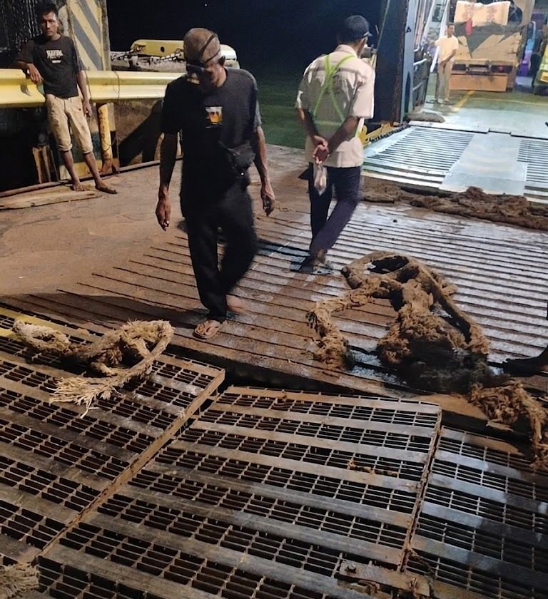 Jembatan MB Dermaga Sadai Amblas, Pelayaran Menuju Belitung Dihentikan Sementara