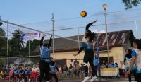 Bangkitkan Semangat Olahraga, PT Timah Dukung Turnamen Voli Putri Kades Cup I Desa Terong