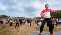 Ratusan Warga Bangka Barat Tumpah Ruah, Senam Kemerdekaan PT Timah Gelorakan HUT ke-81 RI