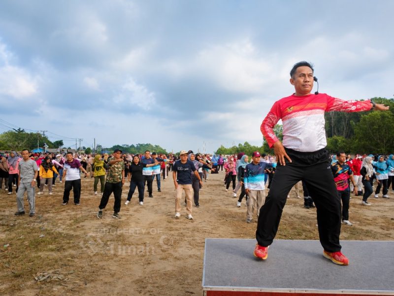 Ratusan Warga Bangka Barat Tumpah Ruah, Senam Kemerdekaan PT Timah Gelorakan HUT ke-81 RI