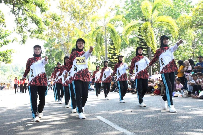 467 Regu Unjuk Kebolehan di Gerak Jalan HUT ke-81 RI Belitung Timur