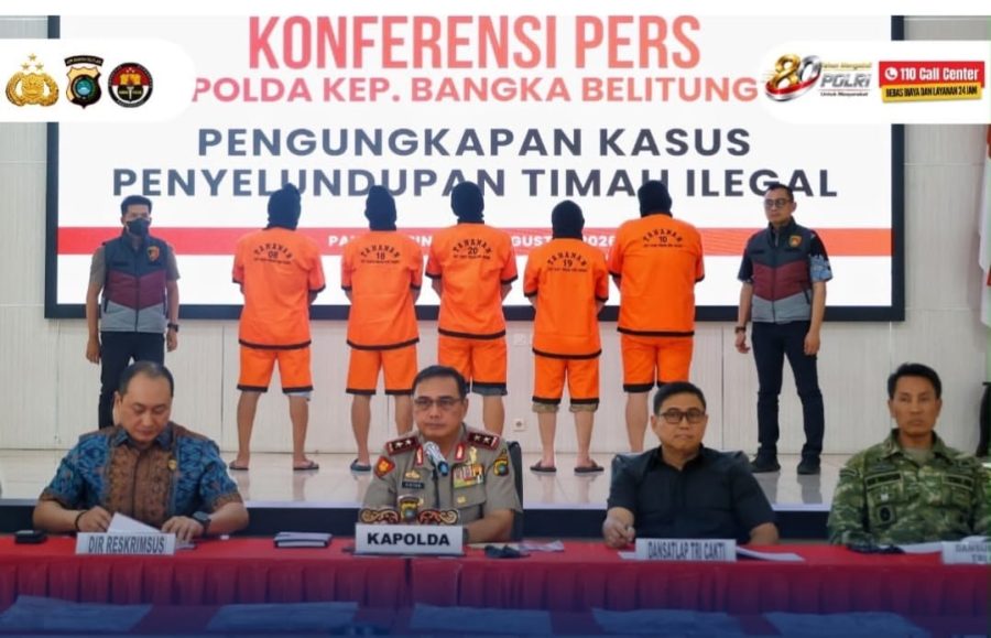 Polda Babel Gagalkan Penyelundupan 90,15 Ton Timah di Pulau Belitung, 5 Tersangka Diamankan