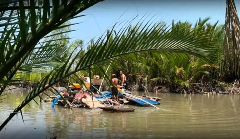 Polresta Pangkalpinang Tertbikan Tambang Timah di DAS Rangkui
