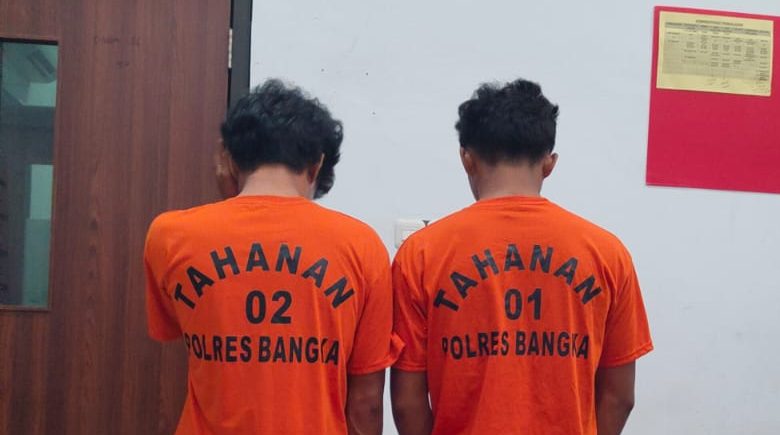 Polres Bangka Tangkap 2 Pemuda Pengedar Ganja di Air Anyir