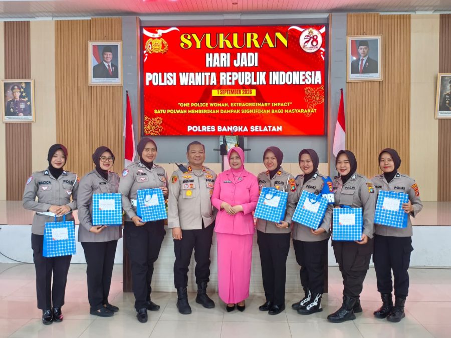 Apresiasi HUT ke-78 Polwan, Kapolres Bangka Selatan Beri Kejutan Spesial