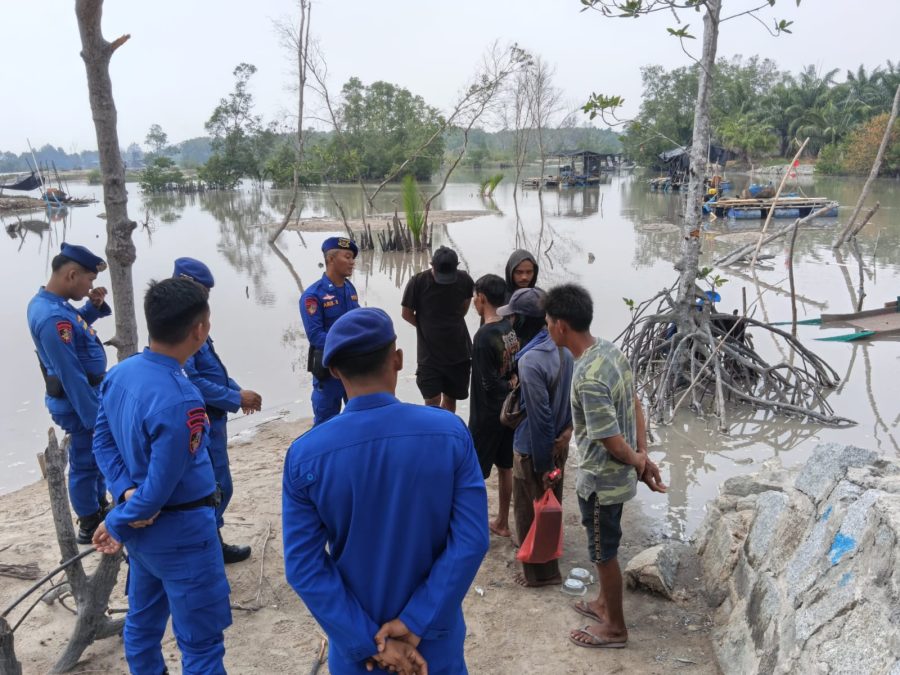 Polairud Bangka Setop Tambang Timah Ilegal di DAS Jembatan Kampung Pasir