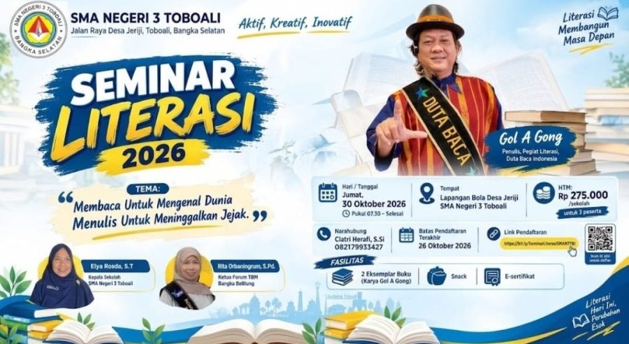 Gempita Literasi Bangka Selatan: Duta Baca Indonesia Gol A Gong Siap Menyapa Siswa di SMAN 3 Toboali